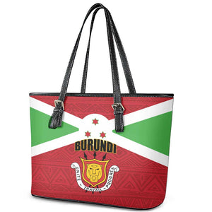 Burundi Leather Tote Bag Coat Of Arms African Pattern