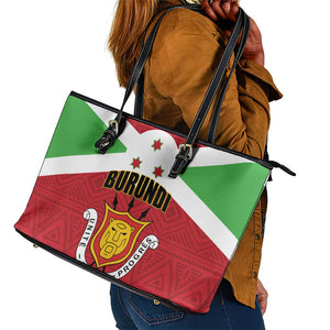 Burundi Leather Tote Bag Coat Of Arms African Pattern