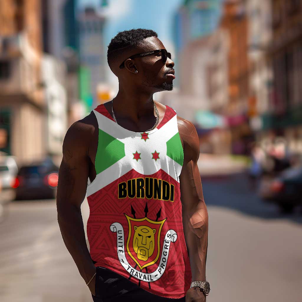 Personalized Burundi Men Tank Top Coat Of Arms African Pattern