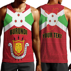 Personalized Burundi Men Tank Top Coat Of Arms African Pattern