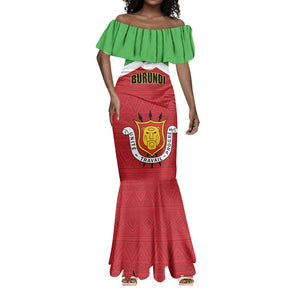 Personalized Burundi Mermaid Dress Coat Of Arms African Pattern