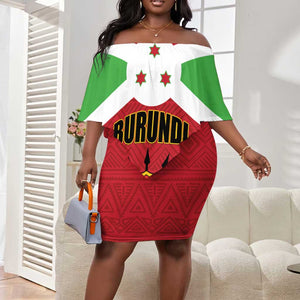 Personalized Burundi Off Shoulder Short Dress Coat Of Arms African Pattern LT01