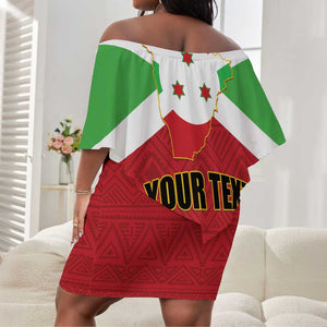 Personalized Burundi Off Shoulder Short Dress Coat Of Arms African Pattern LT01