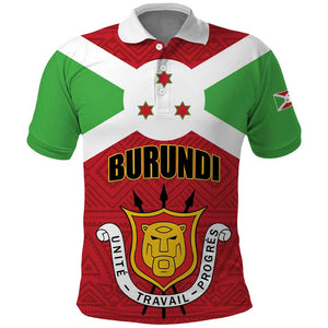 Personalized Burundi Polo Shirt Coat Of Arms African Pattern