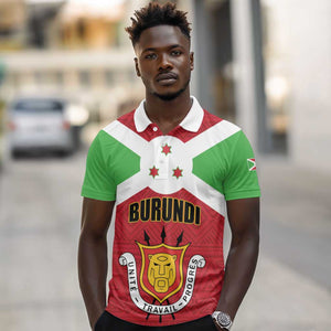 Personalized Burundi Polo Shirt Coat Of Arms African Pattern