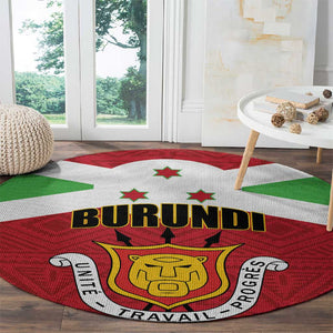 Burundi Round Carpet Coat Of Arms African Pattern