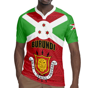 Personalized Burundi Rugby Jersey Coat Of Arms African Pattern