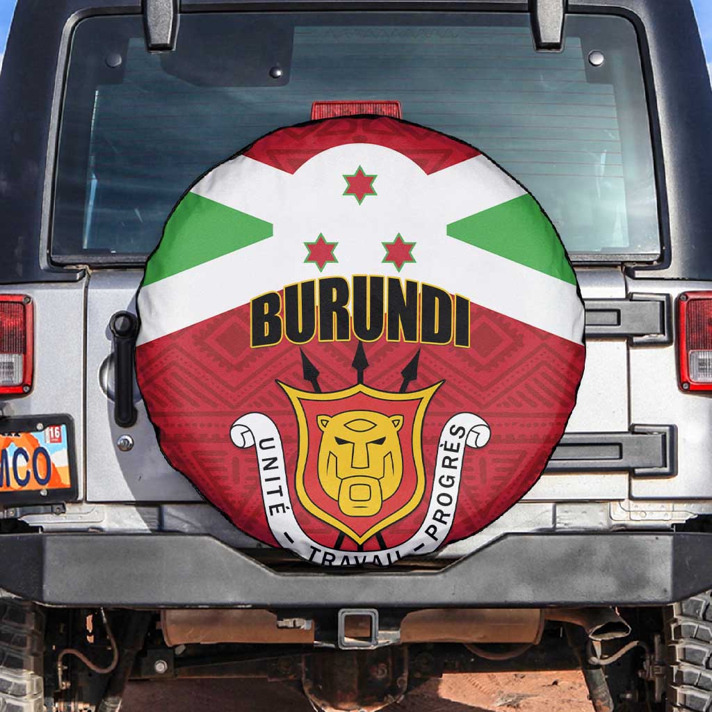 Burundi Spare Tire Cover Coat Of Arms African Pattern