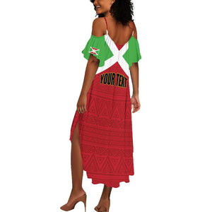 Personalized Burundi Summer Maxi Dress Coat Of Arms African Pattern