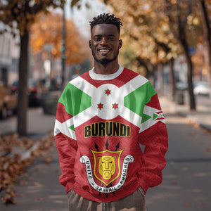 Personalized Burundi Sweatshirt Coat Of Arms African Pattern