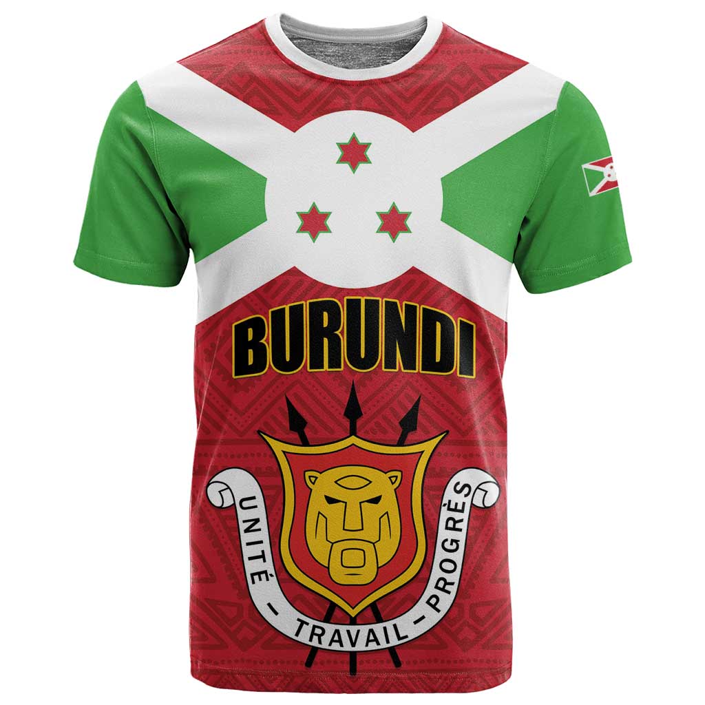 Personalized Burundi T shirt Coat Of Arms African Pattern