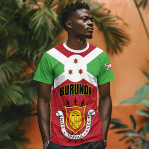 Personalized Burundi T shirt Coat Of Arms African Pattern