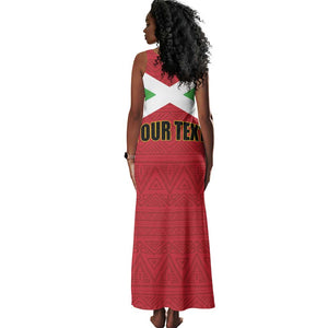 Personalized Burundi Tank Maxi Dress Coat Of Arms African Pattern