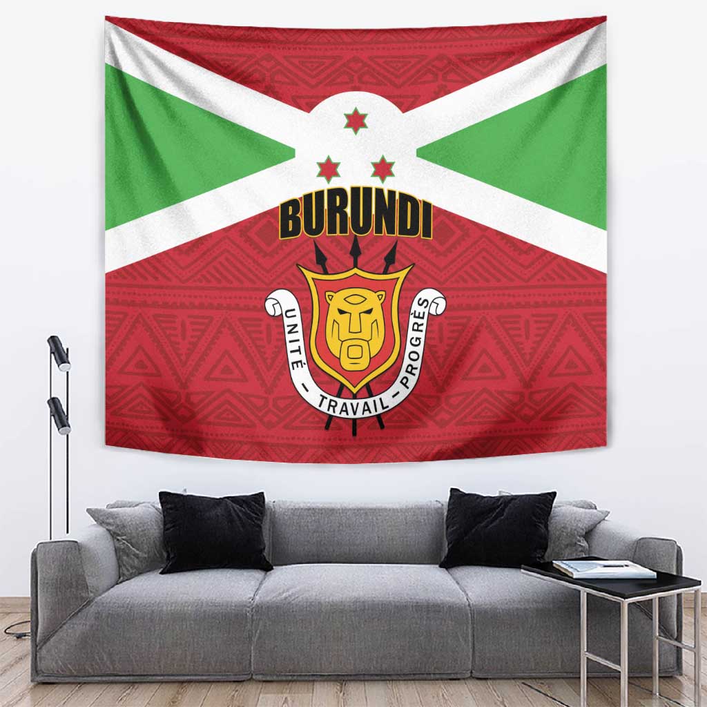 Burundi Tapestry Coat Of Arms African Pattern