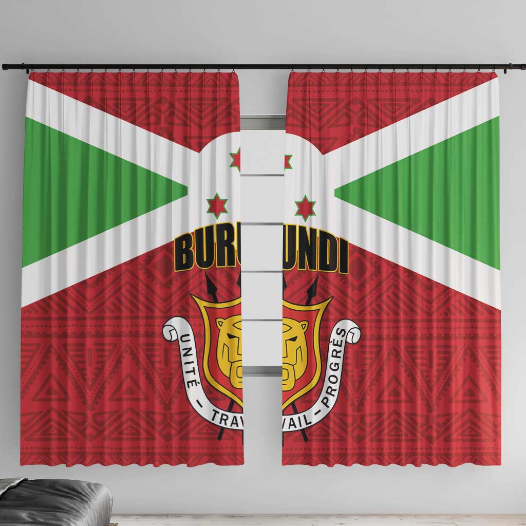 Burundi Window Curtain Coat Of Arms African Pattern