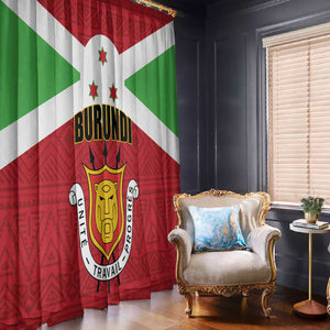 Burundi Window Curtain Coat Of Arms African Pattern