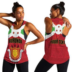 Personalized Burundi Women Racerback Tank Coat Of Arms African Pattern