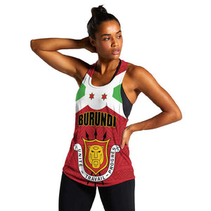 Personalized Burundi Women Racerback Tank Coat Of Arms African Pattern