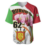 Personalized Burundi Independence Day Baseball Jersey Coat Of Arms Bujumbura Flower