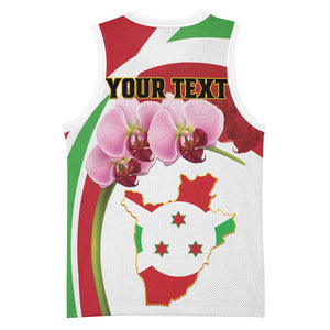 Personalized Burundi Independence Day Basketball Jersey Coat Of Arms Bujumbura Flower LT01