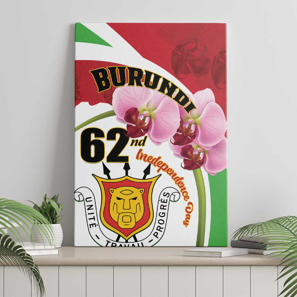 Burundi Independence Day Canvas Wall Art Coat Of Arms Bujumbura Flower