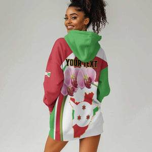 Personalized Burundi Independence Day Hoodie Dress Coat Of Arms Bujumbura Flower