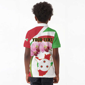 Personalized Burundi Independence Day Kid Polo Shirt Coat Of Arms Bujumbura Flower