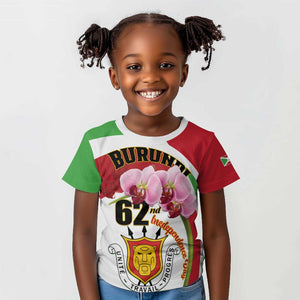 Personalized Burundi Independence Day Kid T shirt Coat Of Arms Bujumbura Flower