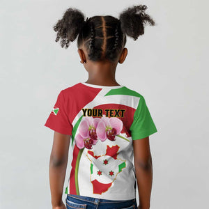 Personalized Burundi Independence Day Kid T shirt Coat Of Arms Bujumbura Flower