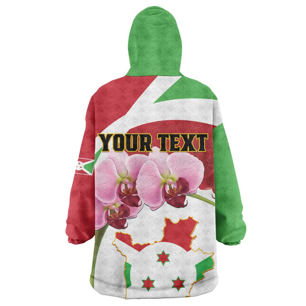 Personalized Burundi Independence Day KId Wearable Blanket Hoodie Coat Of Arms Bujumbura Flower