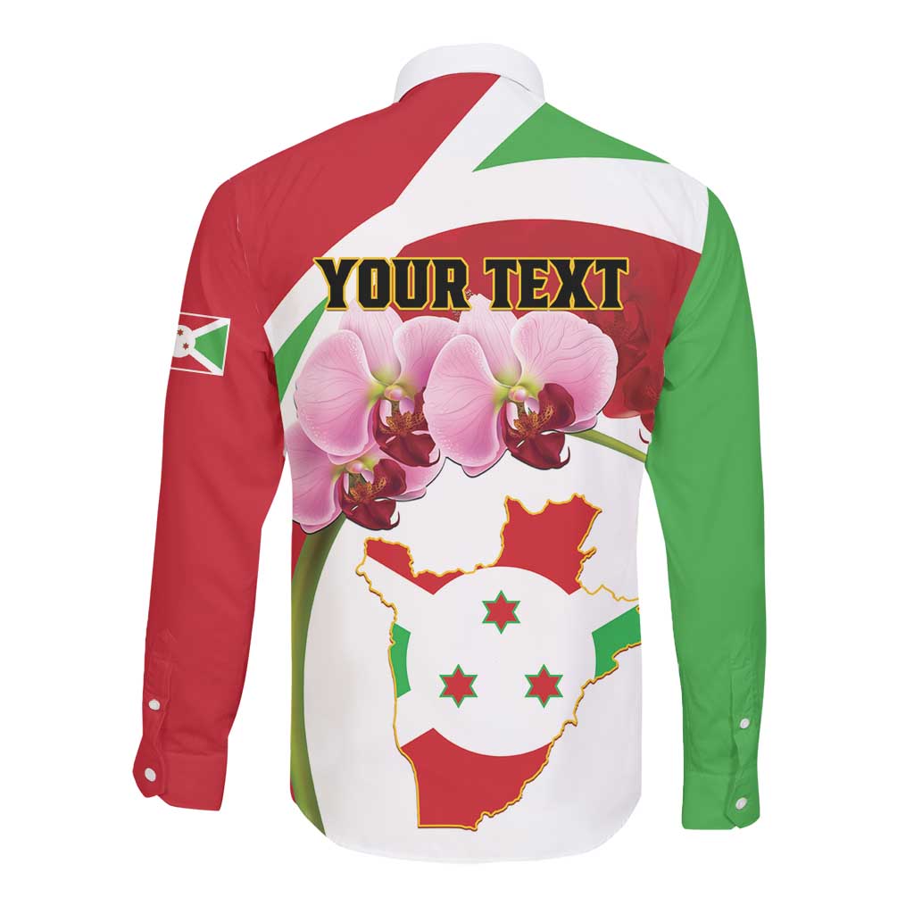 Personalized Burundi Independence Day Long Sleeve Button Shirt Coat Of Arms Bujumbura Flower