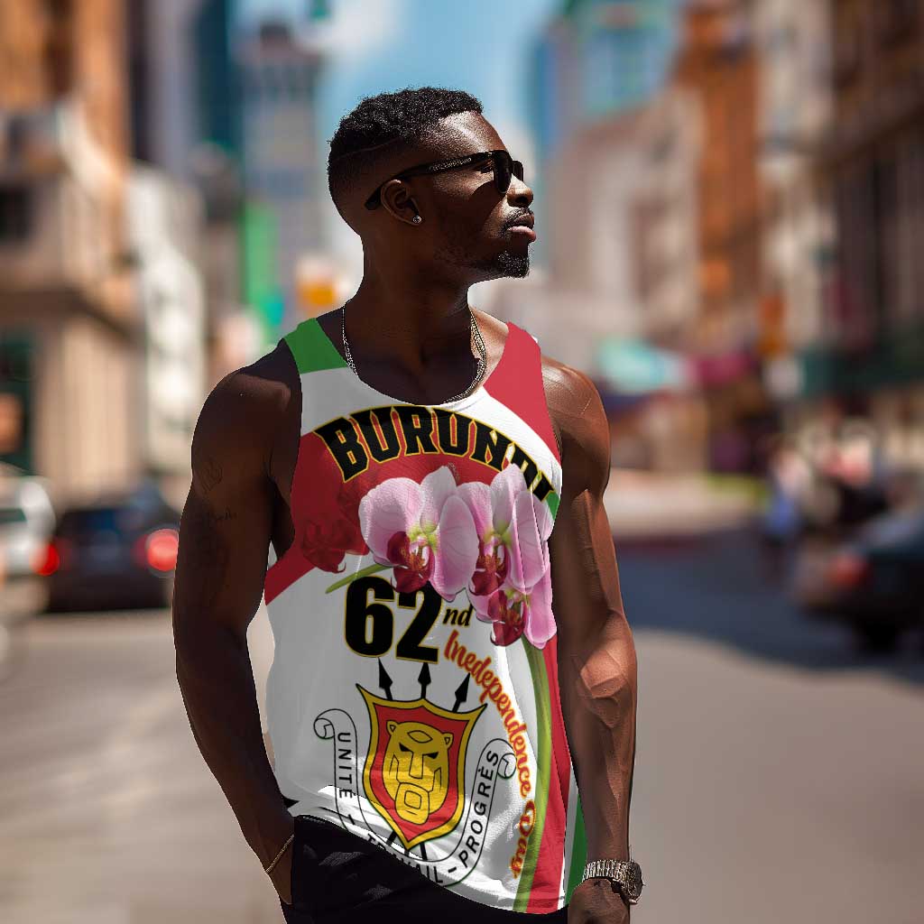 Personalized Burundi Independence Day Men Tank Top Coat Of Arms Bujumbura Flower