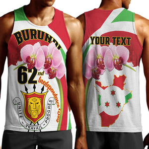 Personalized Burundi Independence Day Men Tank Top Coat Of Arms Bujumbura Flower