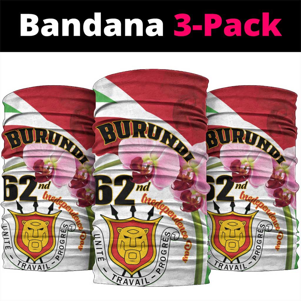 Burundi Independence Day Neck Gaiter Coat Of Arms Bujumbura Flower LT01