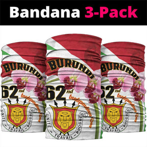 Burundi Independence Day Neck Gaiter Coat Of Arms Bujumbura Flower LT01