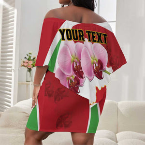 Personalized Burundi Independence Day Off Shoulder Short Dress Coat Of Arms Bujumbura Flower LT01