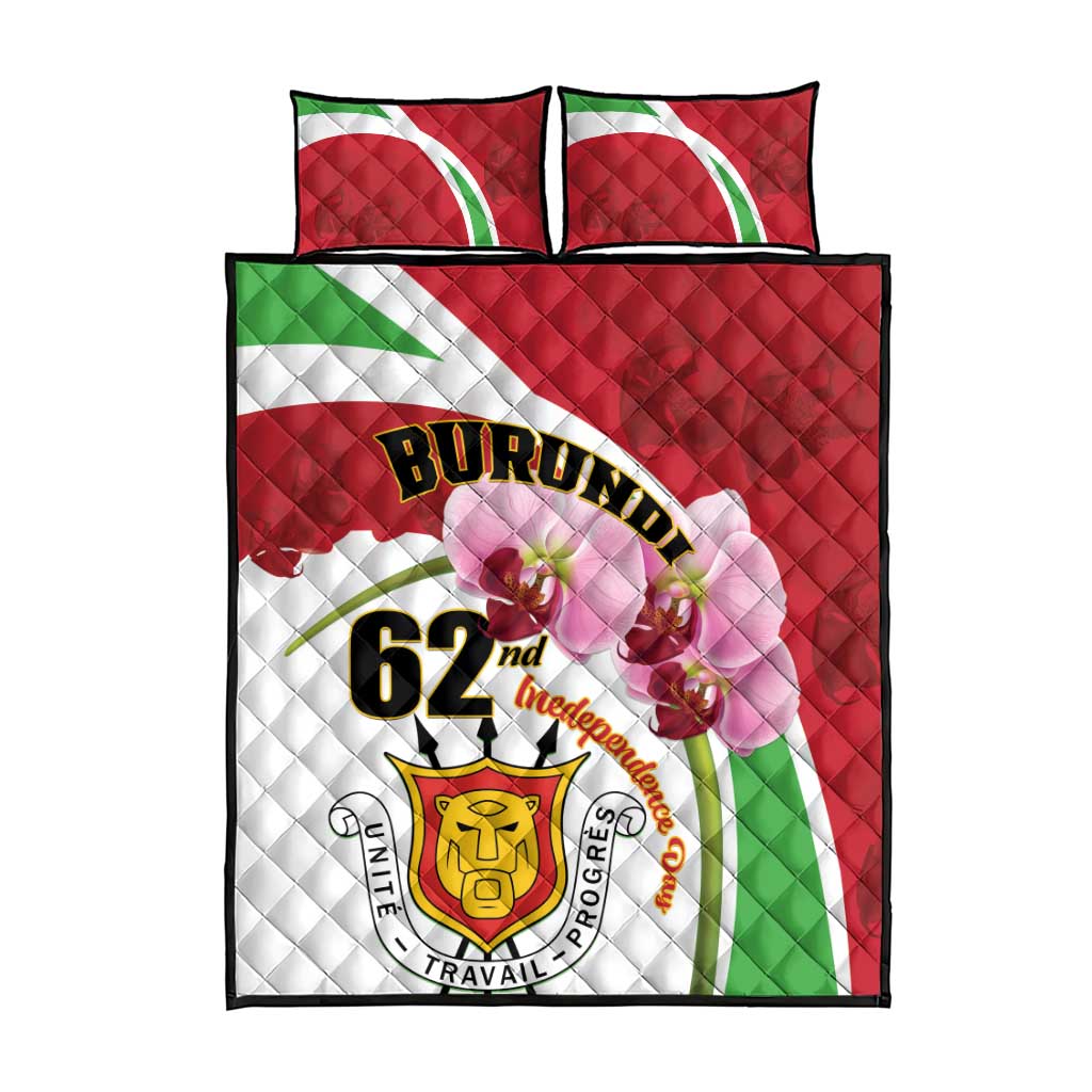 Burundi Independence Day Quilt Bed Set Coat Of Arms Bujumbura Flower