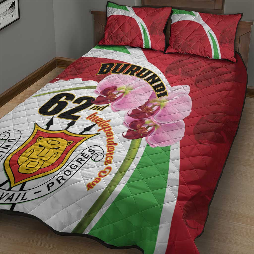 Burundi Independence Day Quilt Bed Set Coat Of Arms Bujumbura Flower