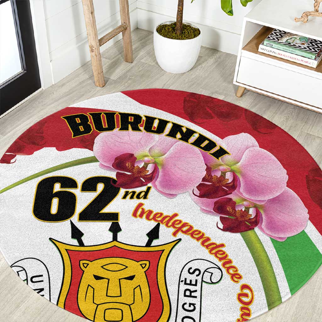 Burundi Independence Day Round Carpet Coat Of Arms Bujumbura Flower