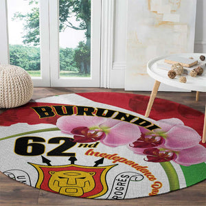 Burundi Independence Day Round Carpet Coat Of Arms Bujumbura Flower