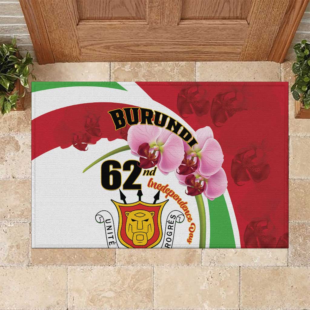 Burundi Independence Day Rubber Doormat Coat Of Arms Bujumbura Flower