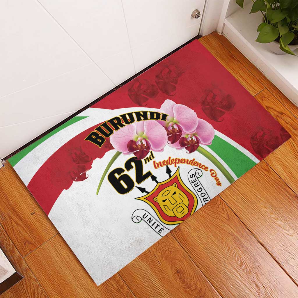 Burundi Independence Day Rubber Doormat Coat Of Arms Bujumbura Flower