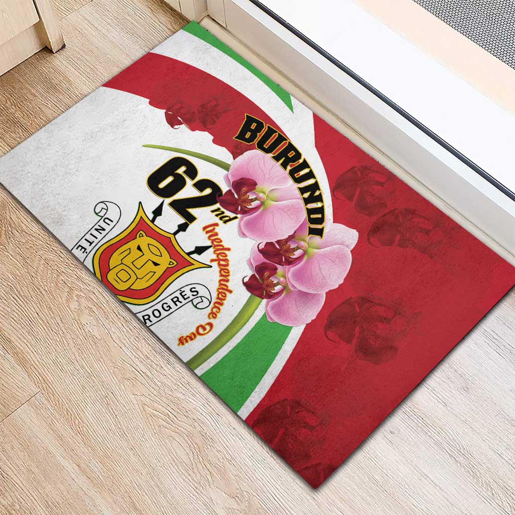 Burundi Independence Day Rubber Doormat Coat Of Arms Bujumbura Flower