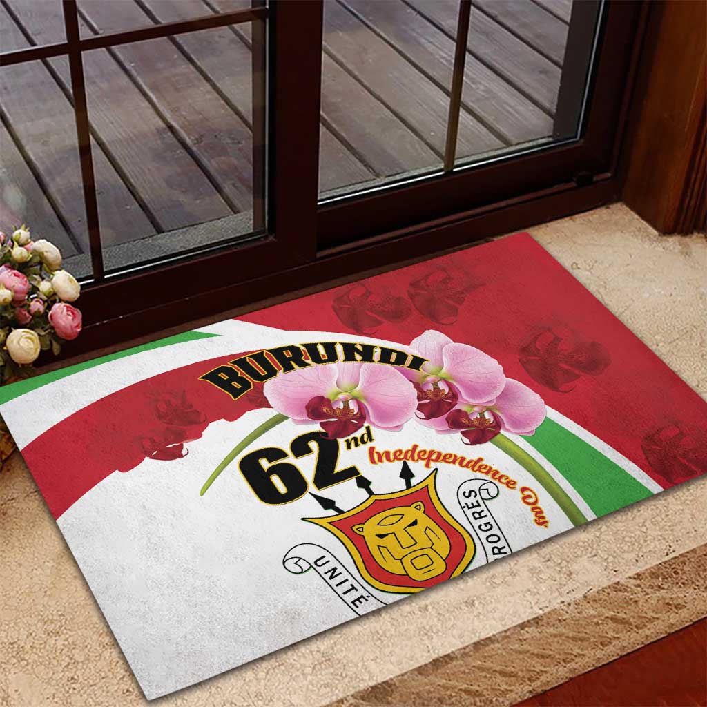 Burundi Independence Day Rubber Doormat Coat Of Arms Bujumbura Flower