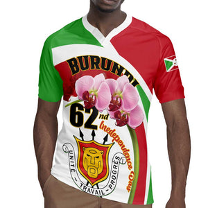 Personalized Burundi Independence Day Rugby Jersey Coat Of Arms Bujumbura Flower