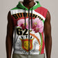 Personalized Burundi Independence Day Sleeveless Zip Hoodie Coat Of Arms Bujumbura Flower - African Pride