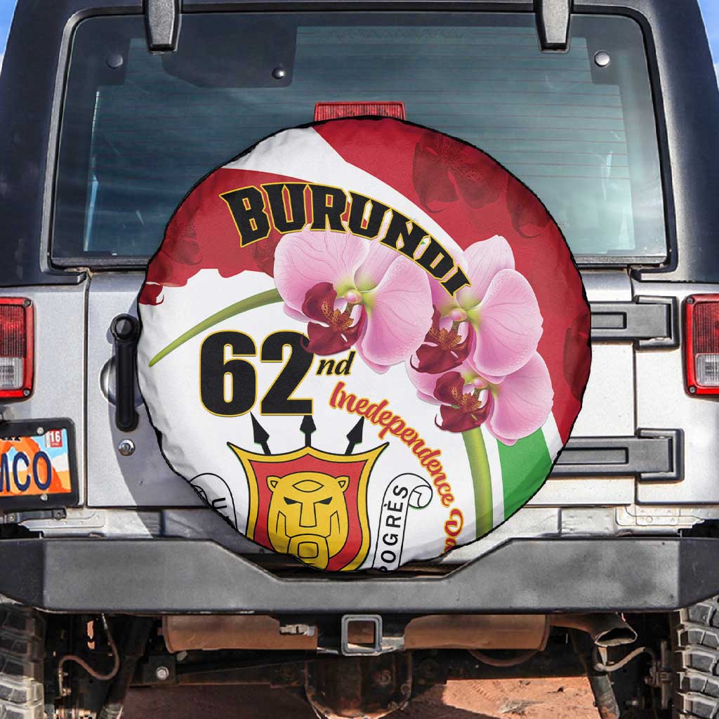 Burundi Independence Day Spare Tire Cover Coat Of Arms Bujumbura Flower