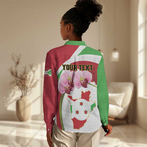 Personalized Burundi Independence Day Women Casual Shirt Coat Of Arms Bujumbura Flower