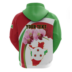 Personalized Burundi Independence Day Zip Hoodie Coat Of Arms Bujumbura Flower