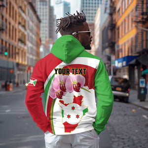 Personalized Burundi Independence Day Zip Hoodie Coat Of Arms Bujumbura Flower